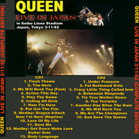 Queen - 1982.11.03 - Live in Japan (Seibu Lions Stadium, Tokyo, Japan: CD 2)